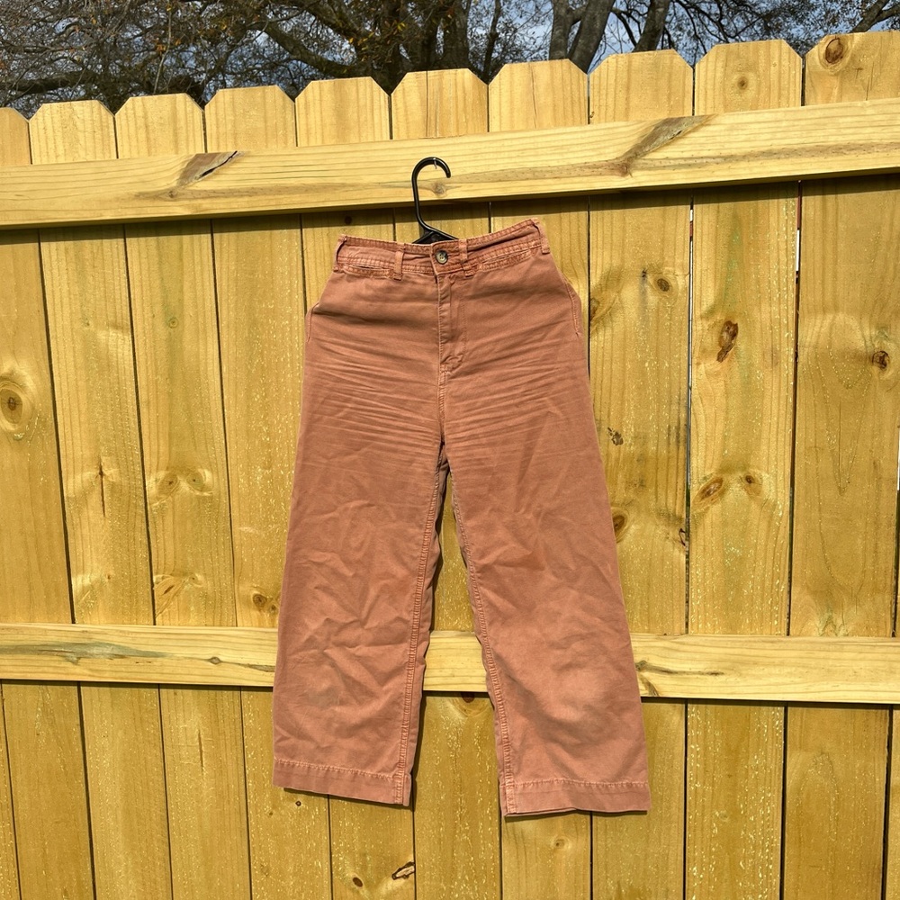 Free people wide leg marine style denim jeans